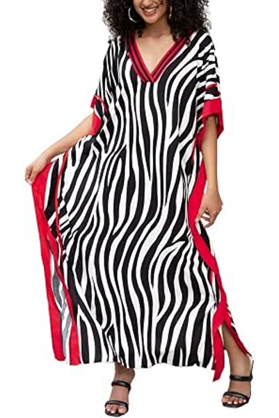 GENERAL Women's Bohemian Kaftan Maxi Loungewear Oversized Nightgown Homewear ...