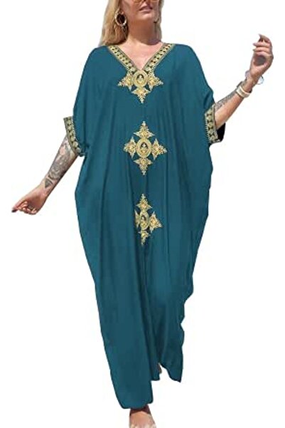 GENERAL Women's Cotton Kaftan Loungewear Boho Homewear Oversized Kimono Maxi ...