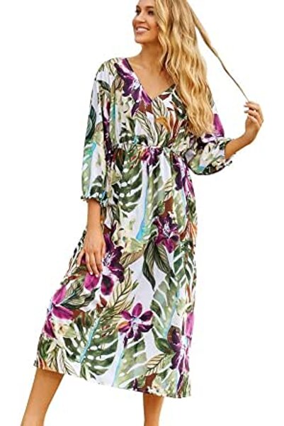YouKD Women's Summer Long Kaftan Maxi Bohemian Dress Beach Coverups Bikini Ro...
