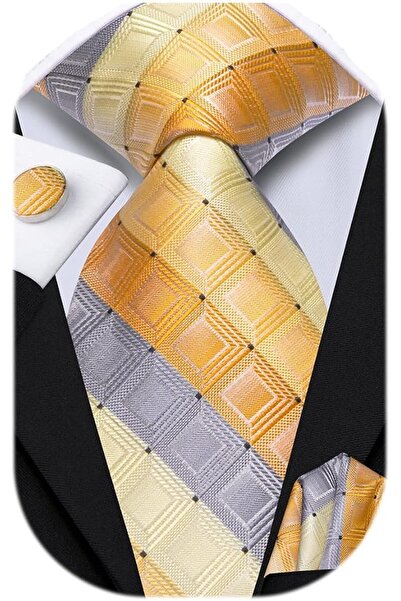 Dubulle Mens Paisely Silk Tie for Men Necktie and Pocket Square Set