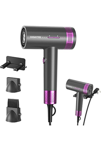 Oxsaytee 1800W Ionic Foldable Hair Dryer 3 Heat 2 Speed Cool Shot with Diffus...