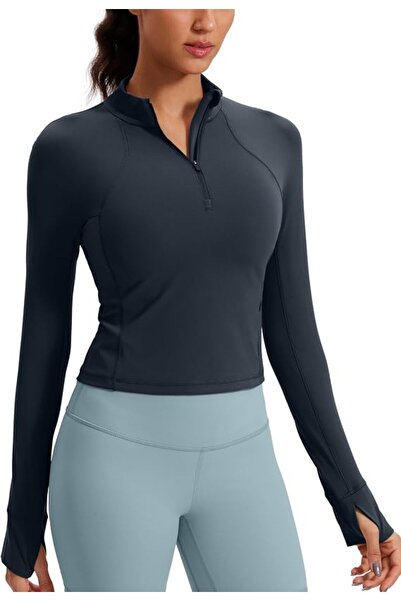 CRZ YOGA Women's Butterluxe Long Sleeve Workout Shirts Half Zip Pullover Swea...