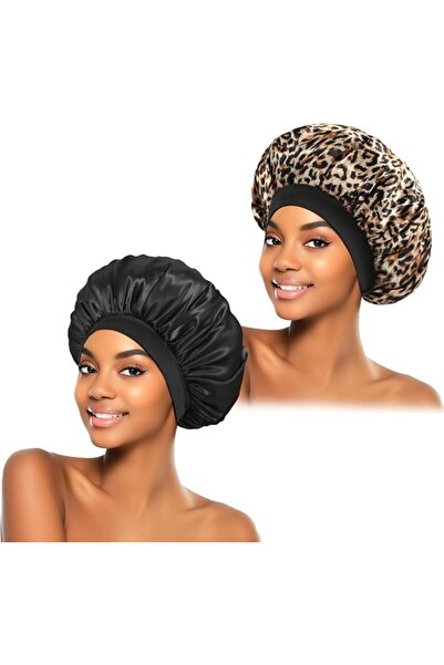 ZHENSILK 2Pcs Silk Bonnet for Sleeping, Satin Hair Bonnets, Soft Elastic Band...