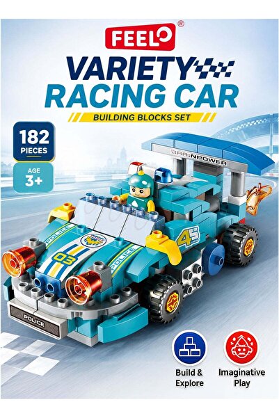 Feelo FL1183 Variety Racing Car Building Blocks Set 182 Pieces for Kids Age 3...