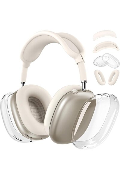GENERAL غطاء سيليكون لسماعات AirPods Max، غطاء شفاف ناعم من TPU لحماية الأذن/...