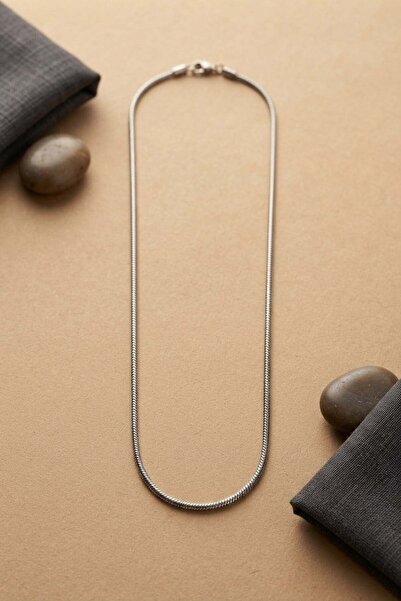 Inure Jewelry 316L Steel Silver Color 55 cm Snake Model Men's Necklace