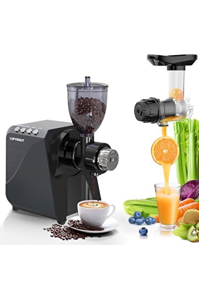 GENERAL Slow Juicer with Coffee Grinder, 250W Cold Press Masticating Juicer M...