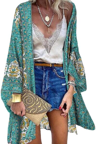 TBSCWYF Beach Tunic Women's Beach Dress Long Summer Pareo Beach Tunic Floral ...