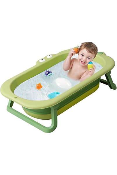 XICEN Baby Bathtub Folding Infant Bath Tub, Non-Slip Collapsible Kids Shower ...