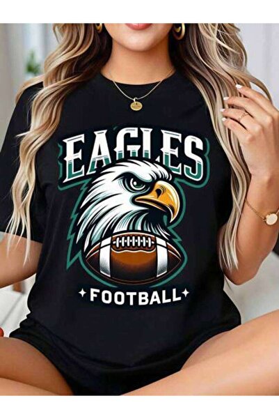 23ERVA Eagles Football, Women's Eagle Football Graphic, Pure Cotton T-Shirt, ...