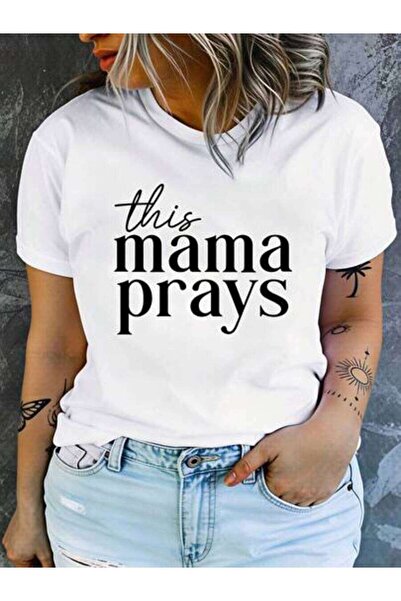 23ERVA Summer Outfit Women, This Mama Prays Funny, Vintage T-Shirt, Loose And...