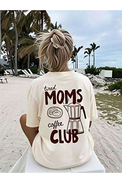 23ERVA Summer Outfit Women, Tired Moms Coffee Club Funny Vintage T-Shirt, Loo...