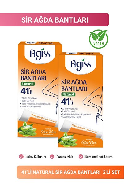 AGISS Sir Ağda Bandı 41'li Natural Aloe Vera Etkili 2'li Set