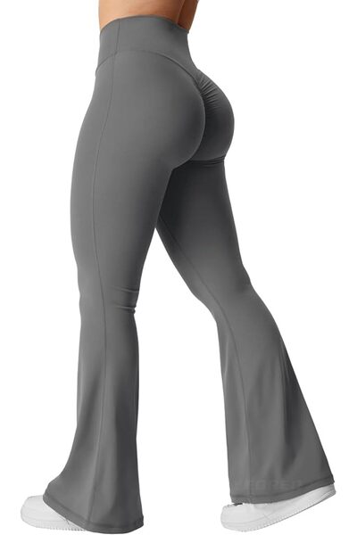 GENERAL YEOREO Kalie Flare Scrunch Leggings for Women V Cross Waist Bell Bott...