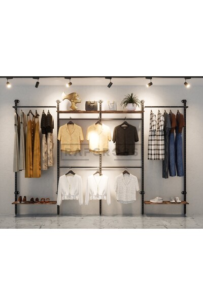 Rafgross 375x250 CM Mağaza Raf Sistemi | Butik Raf Sistemi | Giyim Askılık St...