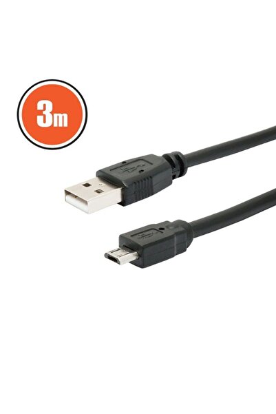 Alista Home Cablu USB 2.0 A la micro USB B, 3m, negru, pentru încărcare și tr...