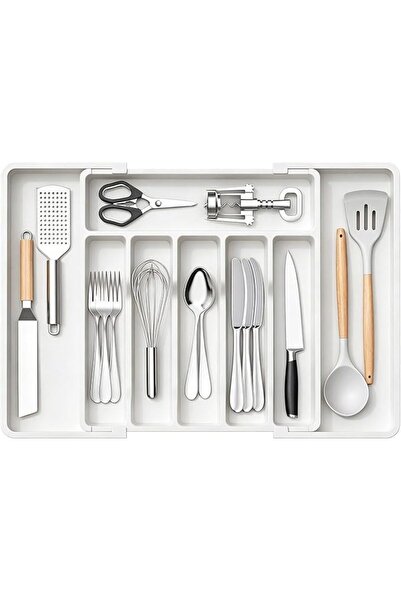 DURKU Silverware Drawer Organizer,Expandable Utensil Tray for Kitchen,Adjusta...