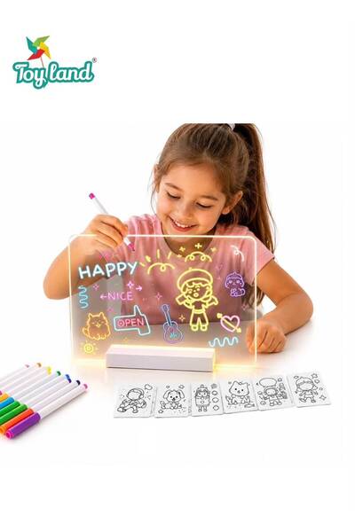 TOY LAND Kids Glow Drawing Board - LED Light Up Doodle Pad, Led Drawing Board...