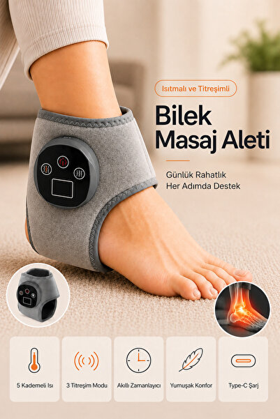 indirimsevinci Isıtmalı Ayak Bileği Masaj Aleti 5 Kademe Isı ve 3 Titreşim Mo...
