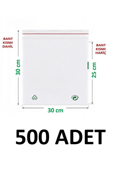 MTKardeşler 30X25+5 cm Transparent Green Recyclable Adhesive Nylon Bag 30X30 ...
