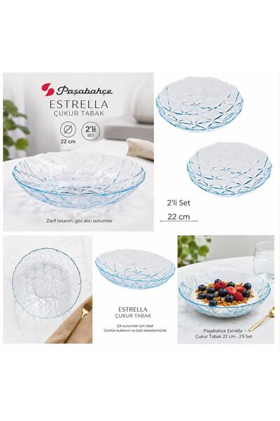 BİZ ZÜCCACİYE Estralla 2-Piece Deep Plate 22 cm (Light Blue)