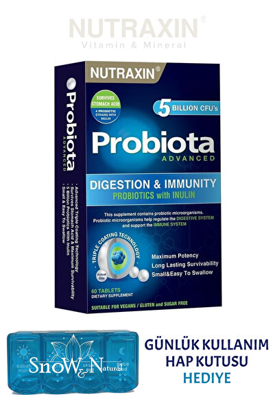 Nutraxin Probiota Advanced Probiyotik 60 Tablet + Hap Kutusu Hediye