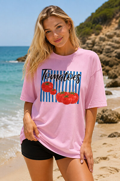 FECCY Premium Tomatoes Printed Unisex Oversize Γυναικείο T-Shirt Ανδρικό T-Sh...