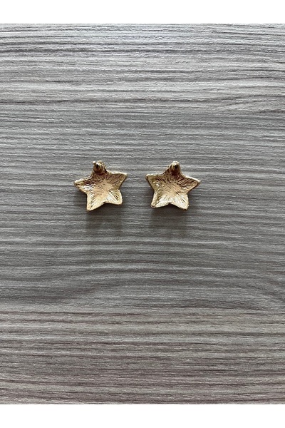 MOJOMIX Pink Colored Edges Gold Star Model Bijouterie Earrings