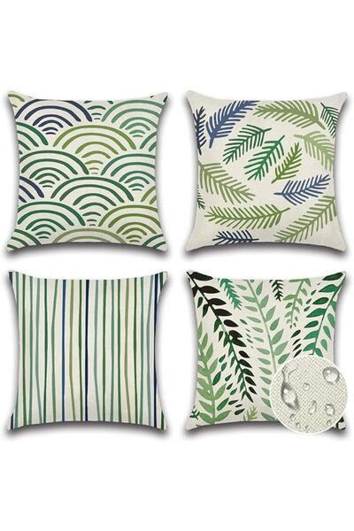 JOYZZZ Outdoor Decorative Cushion Covers, 4 Pcs 45x45cm Waterproof Pillow Cov...