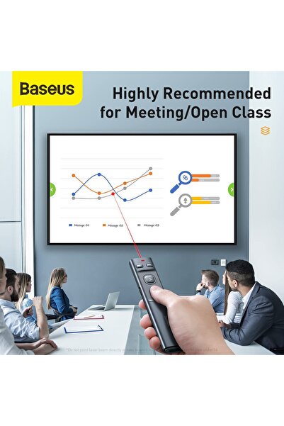 Baseus Orange Dot Wireless Presenter Presentation Pointer with Laser Pointer ...