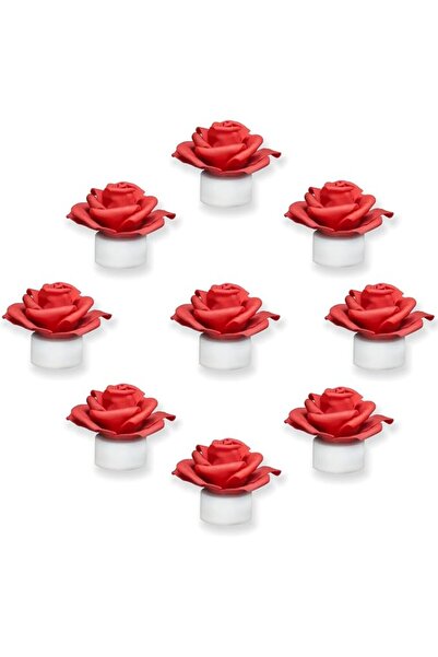 Tazweeq 12 Pack Battery Tea Lights Candles with Artificial Rose Petals, Roman...
