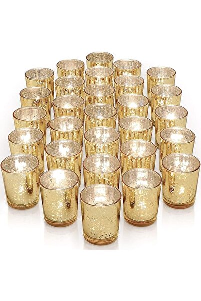 KASTWAVE Volens Votive Candle Holders Bulk, Mercury Glass Tealight Candle Hol...