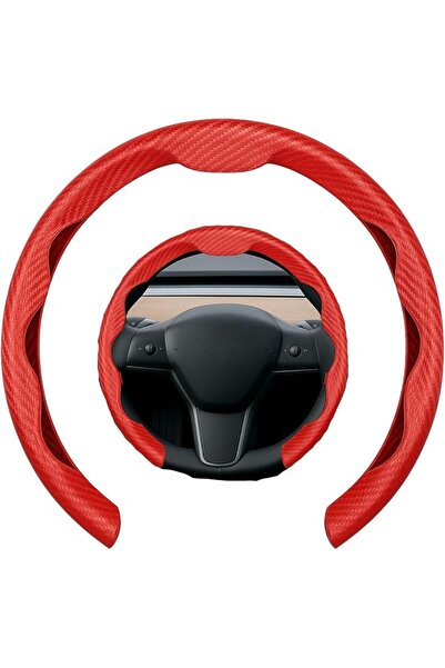MOTRK Universal Fit Carbon Fiber Steering Wheel Cover, Hard Car Steering Whee...