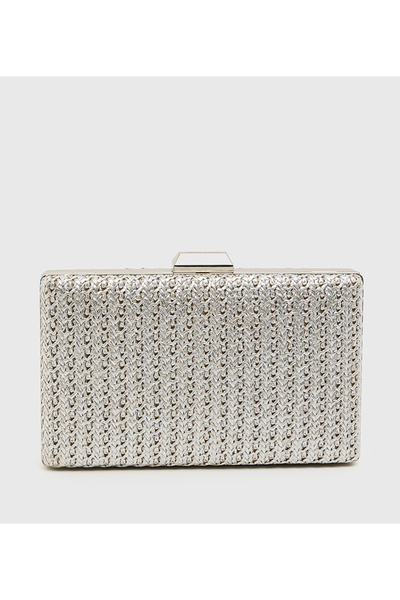 Nine West Embellished Silver Women Clutch