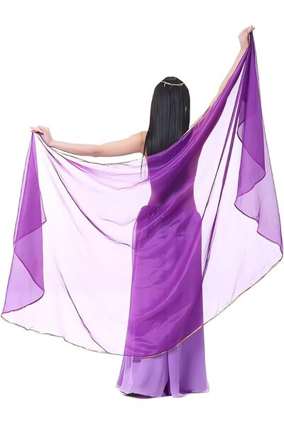 GENERAL Chiffon Belly Dance Veil, Women's Belly Dance Big Headscarf, Lightwei...