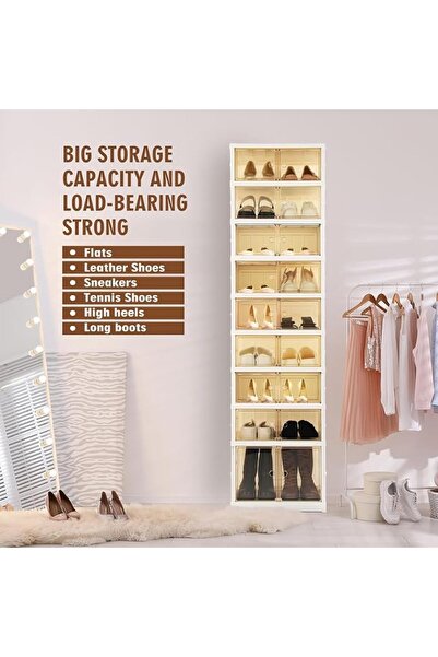 Generic Freeway 18 Pairs Portable Foldable Shoe Rack – 9-Tier Collapsible Sne...