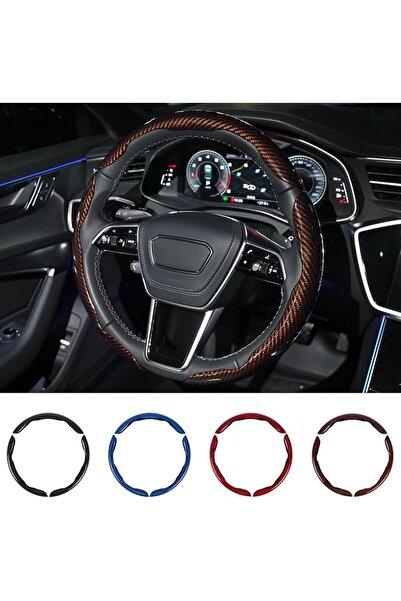GENERAL Hiseanllo Carbon Fiber Steering Wheel Cover 3PCS Set – Anti-Slip, Scr...