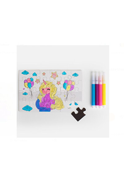 Casuta cu Minuni Creative Magnetic Puzzle & Coloring Set Unicorn (24 Pieces) ...