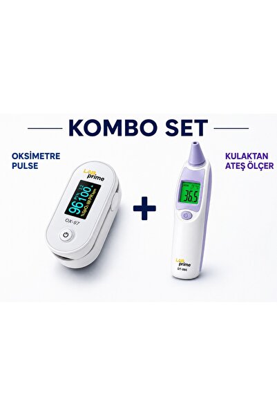 Oksimetre Pulse OX-97 + Kulaktan Ateş Ölçer DT-886 Kombo Set | SpO₂, Nabız ve Ateş Ölçüm Cihazı