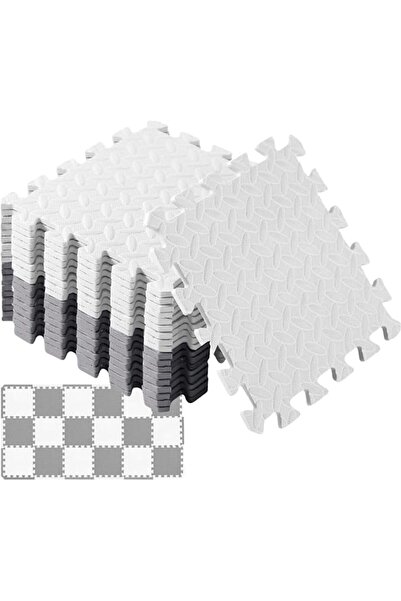 GENERAL 18 Pack Puzzle Exercise Mat, EVA Baby Play Mat Foam Gym Mat, Gray Puz...