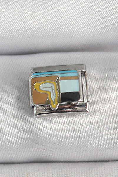 SORA GROUP 316L Steel Silver Color Colorful Portrait Model Nomination Charm