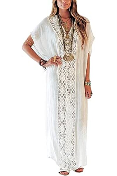 YouKD Women's Long Kaftan Maxi Bohemian Dress Beach Coverup Robe Roomy Kimono...