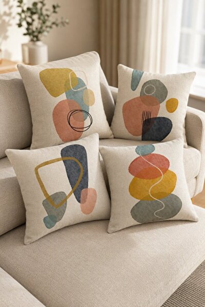 Generic 4 Linen Decorative Pillow Covers Hidden Zipper Cushion Covers Sofa Li...