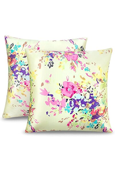 Generic 100% Pure Natural Mulberry Silk Pillowcase Colorful Flower Design Zip...