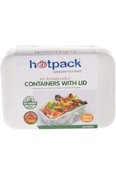 Generic Disposable Food Storage, Food Packaging, Rectangular Microwaveable Co...
