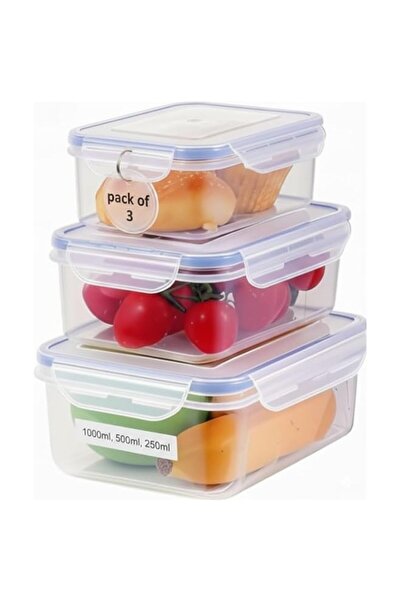 Generic Proof Food Storage Containers (3 Set) with lids Airtight Plastic Food...
