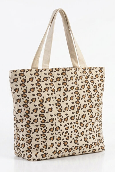 REİNA TEKS Patterned Fabric Shoulder Beach Bag 1 Piece