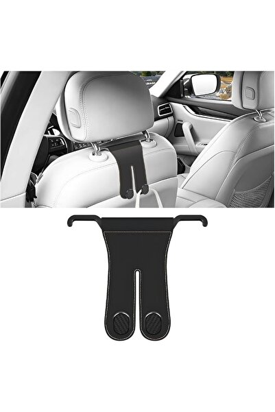 KASTWAVE Leather Car Seat Back Headrest Hooks, Double Organizer Hanger for Pu...