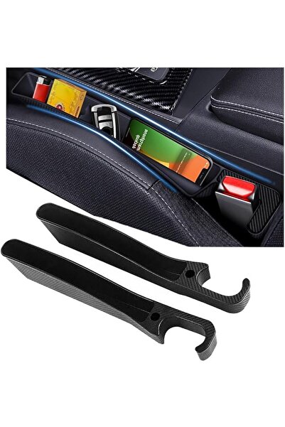 Generic 2-Pack Car Seat Gap Filler Organizer, Carbon Black, Universal Fit wit...