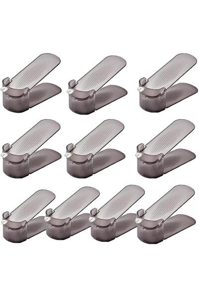 GENERAL Adjustable Shoe Slots Organizers 10PACK Clear Space Saver Shoe Stacke...